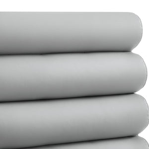 Homeroots Set Of Two Tufted Gray And Gold Upholstered Faux Leather Dining Side Chairs  Metal And Wood 545053