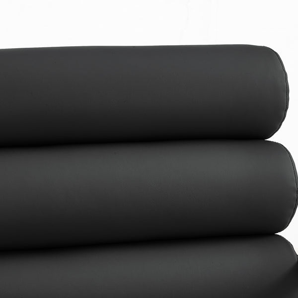 Homeroots Set Of Two Tufted Black And Gold Upholstered Faux Leather Dining Arm Chairs Black,Gold Metal And Wood 545058