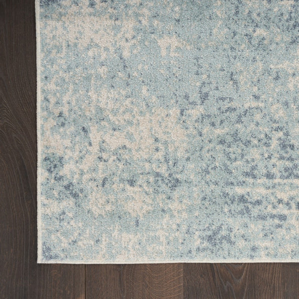 HomeRoots 8' Blue and Ivory Abstract Area Rug - Modern Power Loom Design for Effortless Style and Durability 8' X 10' 545086