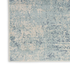 HomeRoots 8' Blue and Ivory Abstract Area Rug - Modern Power Loom Design for Effortless Style and Durability 8' X 10' 545086