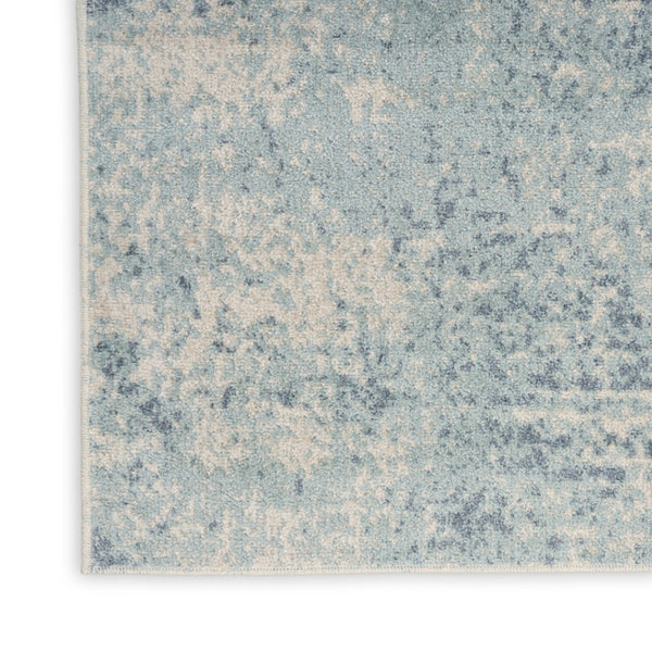 HomeRoots 8' Blue and Ivory Abstract Area Rug - Modern Power Loom Design for Effortless Style and Durability 8' X 10' 545086