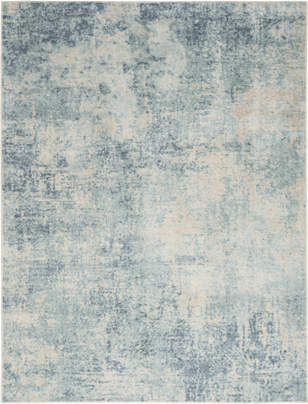 HomeRoots 8' Blue and Ivory Abstract Area Rug - Modern Power Loom Design for Effortless Style and Durability 8' X 10' 545086