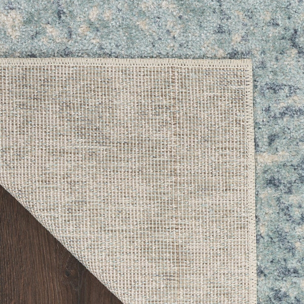 HomeRoots 9' Blue and Ivory Abstract Area Rug - Power Loomed, Washable, Durable & Perfect for High-Traffic Spaces 9' X 12' 545087