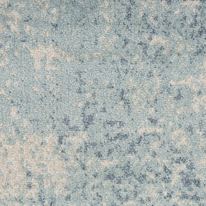 HomeRoots 9' Blue and Ivory Abstract Area Rug - Power Loomed, Washable, Durable & Perfect for High-Traffic Spaces 9' X 12' 545087