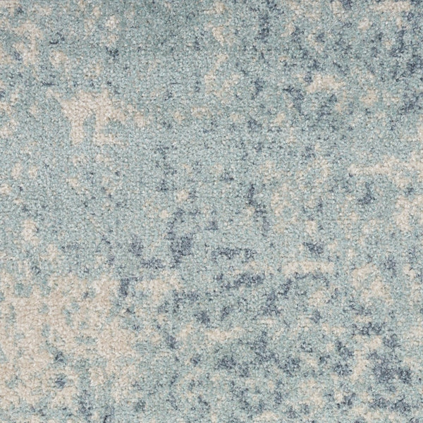 HomeRoots 9' Blue and Ivory Abstract Area Rug - Power Loomed, Washable, Durable & Perfect for High-Traffic Spaces 9' X 12' 545087