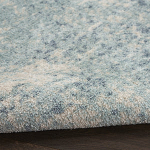 HomeRoots 9' Blue and Ivory Abstract Area Rug - Power Loomed, Washable, Durable & Perfect for High-Traffic Spaces 9' X 12' 545087