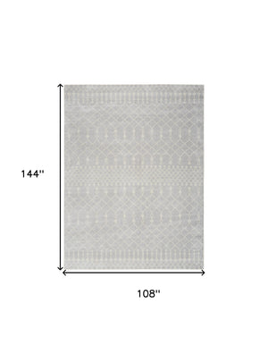 Homeroots 9' X 12' Blue And Ivory Abstract Power Loom Washable Area Rug  Polyester 545087