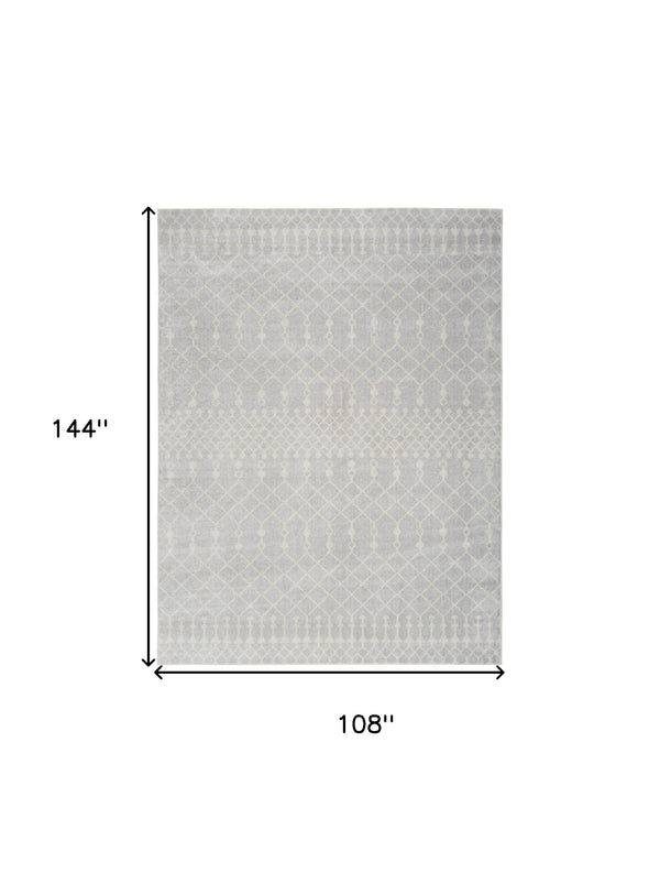 Homeroots 9' X 12' Blue And Ivory Abstract Power Loom Washable Area Rug  Polyester 545087