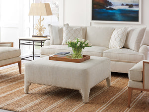 Lexington Barclay Butera Sheffield Cocktail Ottoman - Exquisite Upholstered Seating With Nailhead Trim For Elegant Interiors   5450-25-40