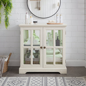 English Elm Led Curio Display Cabinet - Antique-Style Showcase With Adjustable Shelves & Multi-Color Lighting W2275P231693