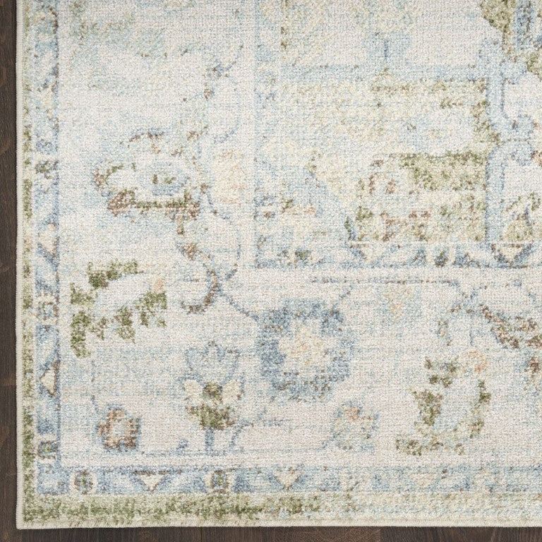 8x10 Floral Medallion Area Rug Distressed Vintage Look Low Pile Washable Living Room