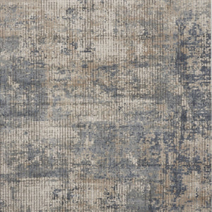 Homeroots 9' X 12' Beige And Blue Abstract Power Loom Distressed Area Rug  Polypropylene,Polyester 545109