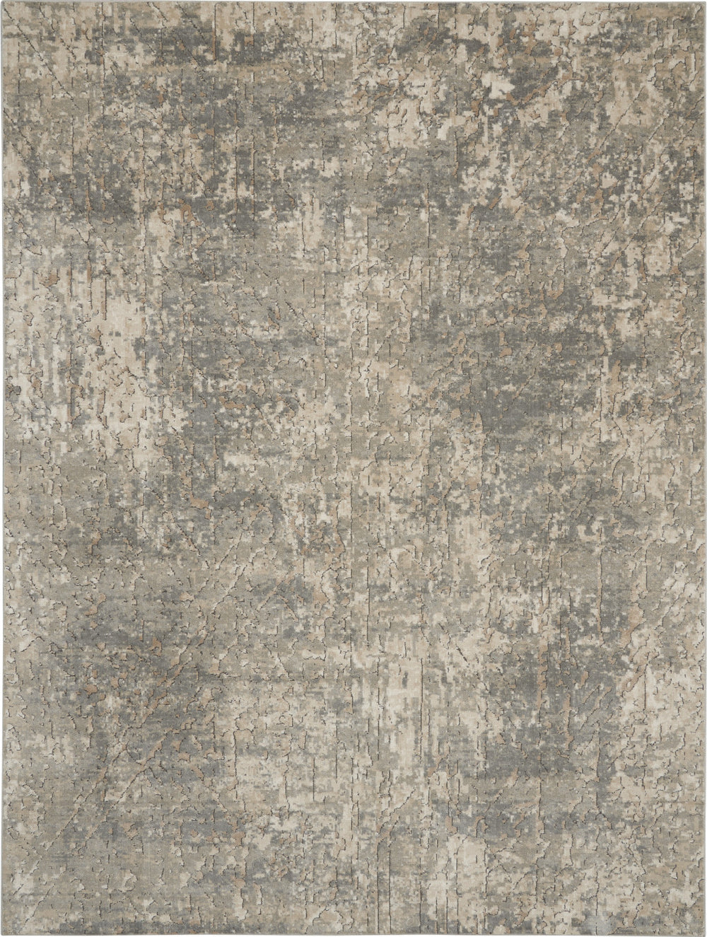 Homeroots 9' X 12' Beige And Gray Abstract Power Loom Area Rug  Polypropylene,Polyester 545112
