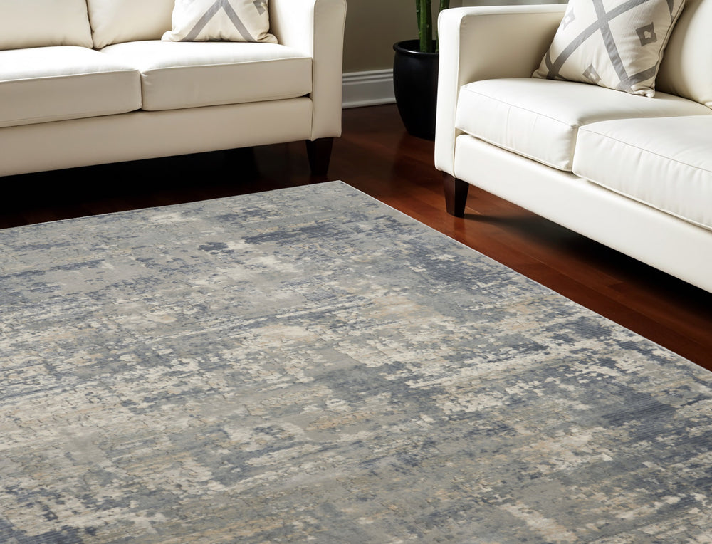 Homeroots 9' X 12' Beige And Gray Abstract Power Loom Area Rug  Polypropylene,Polyester 545113