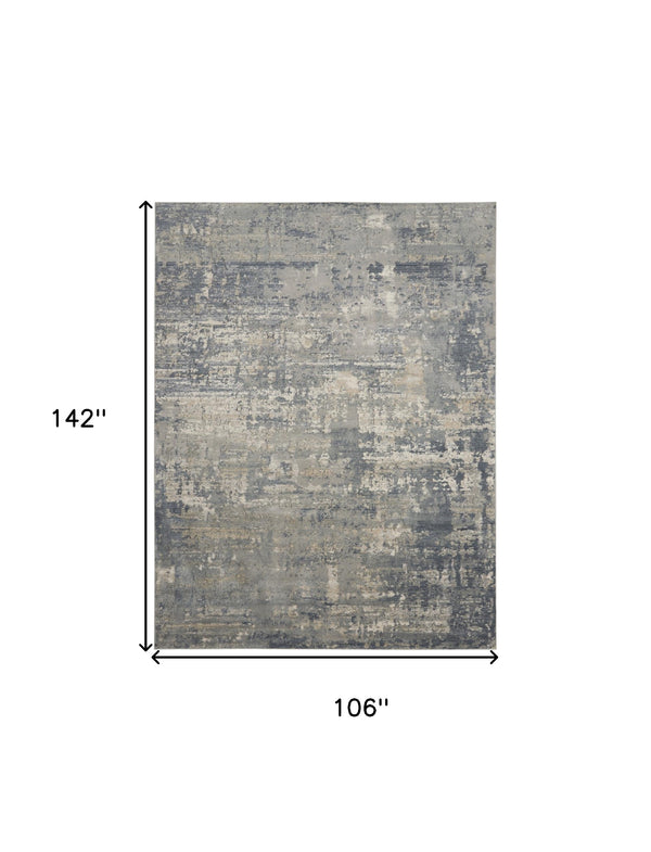 Homeroots 9' X 12' Beige And Gray Abstract Power Loom Area Rug  Polypropylene,Polyester 545113