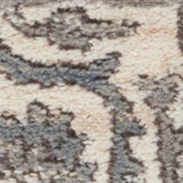 HomeRoots 9' Gray and Ivory Medallion Power Loom Area Rug - Timeless Elegance for Living Rooms & Bedrooms 9' X 12' 545114