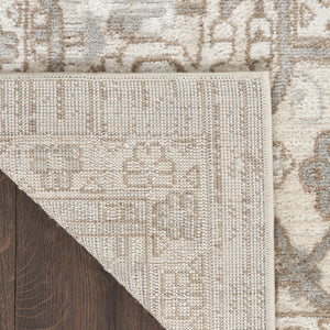 Homeroots 4' X 6' Beige And Ivory Medallion Power Loom Distressed Area Rug  Polypropylene,Polyester 545116