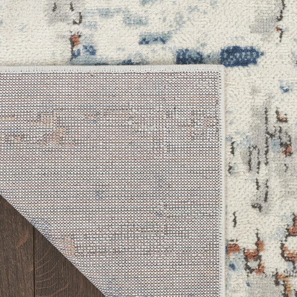 Homeroots 4' X 6' Beige And Blue Abstract Power Loom Area Rug  Polypropylene,Polyester 545120