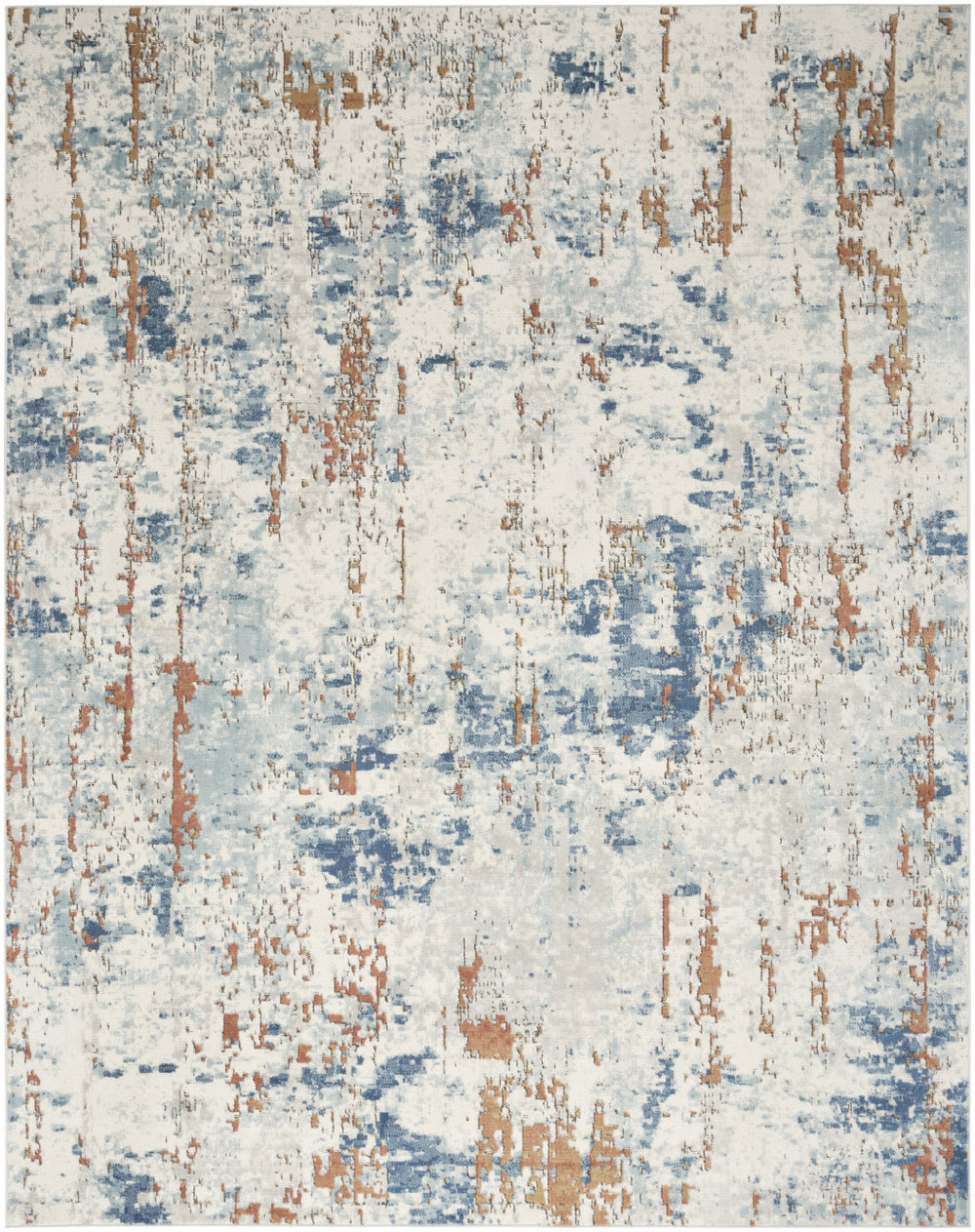 Homeroots 5' X 7' Beige And Blue Abstract Power Loom Area Rug  Polypropylene,Polyester 545122