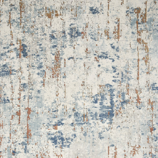 Homeroots 5' X 7' Beige And Blue Abstract Power Loom Area Rug  Polypropylene,Polyester 545122