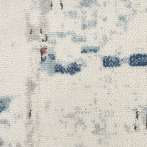 HomeRoots 5' Beige and Blue Abstract Power Loom Area Rug - Modern Design for Living Rooms and Bedrooms 5' X 7' 545122