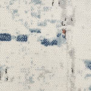 HomeRoots 5' Beige and Blue Abstract Power Loom Area Rug - Modern Design for Living Rooms and Bedrooms 5' X 7' 545122