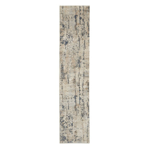HomeRoots 16' Abstract Beige and Gray Runner Rug - Durable, Soft, Low-Profile Design for Modern Spaces 16' Runner 545125