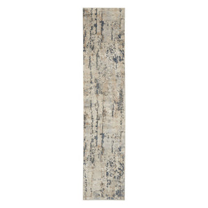 HomeRoots 16' Abstract Beige and Gray Runner Rug - Durable, Soft, Low-Profile Design for Modern Spaces 16' Runner 545125