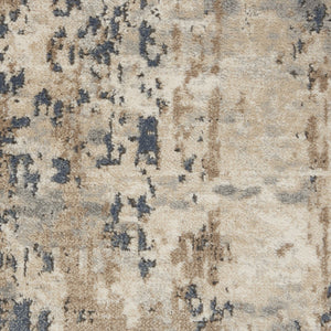 Homeroots 16' Runner Beige And Gray Abstract Power Loom Runner Rug  Polypropylene,Polyester 545125