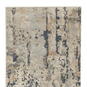 HomeRoots 16' Abstract Beige and Gray Runner Rug - Durable, Soft, Low-Profile Design for Modern Spaces 20' Runner 545126