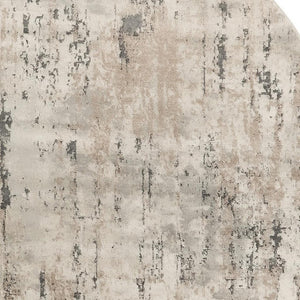 HomeRoots 16' Abstract Beige and Gray Runner Rug - Durable, Soft, Low-Profile Design for Modern Spaces 5' X 8' 545128