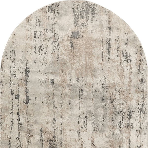 Homeroots 6' X 9' Beige And Gray Abstract Power Loom Area Rug  Polypropylene,Polyester 545129