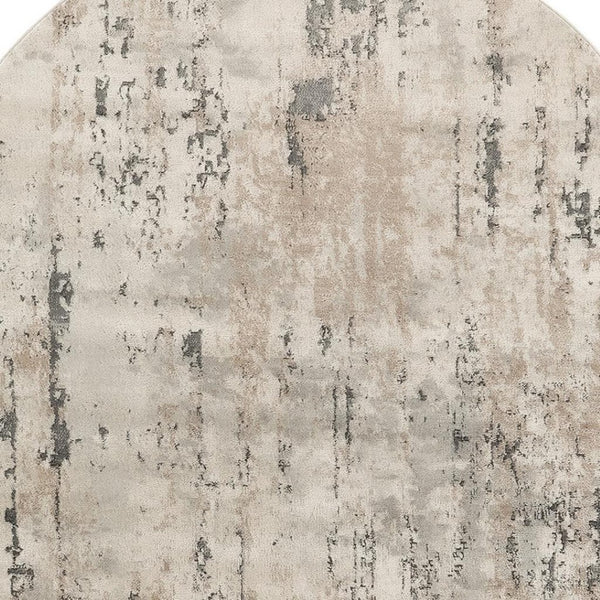 HomeRoots 16' Abstract Beige and Gray Runner Rug - Durable, Soft, Low-Profile Design for Modern Spaces 6' X 9' 545129