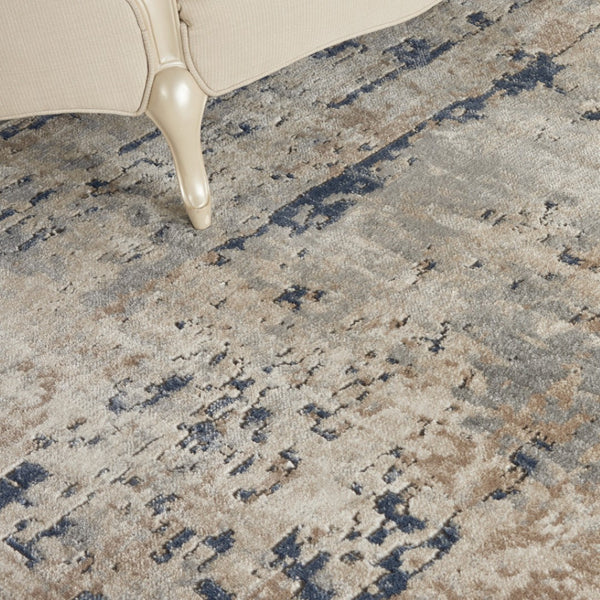HomeRoots 12' Abstract Beige and Gray Power Loom Area Rug - Modern Design for Living Rooms and Bedrooms 12' X 15' 545130