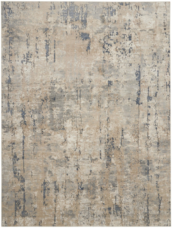 HomeRoots 12' Abstract Beige and Gray Power Loom Area Rug - Modern Design for Living Rooms and Bedrooms 12' X 15' 545130