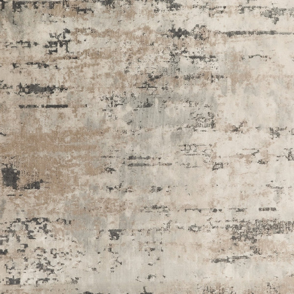 Homeroots 10' Beige And Gray Square Abstract Power Loom Area Rug  Polypropylene,Polyester 545133