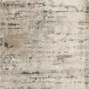 HomeRoots 16' Abstract Beige and Gray Runner Rug - Durable, Soft, Low-Profile Design for Modern Spaces 8' Square 545136