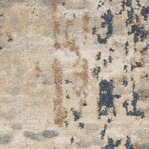 HomeRoots 16' Abstract Beige and Gray Runner Rug - Durable, Soft, Low-Profile Design for Modern Spaces 8' Square 545136