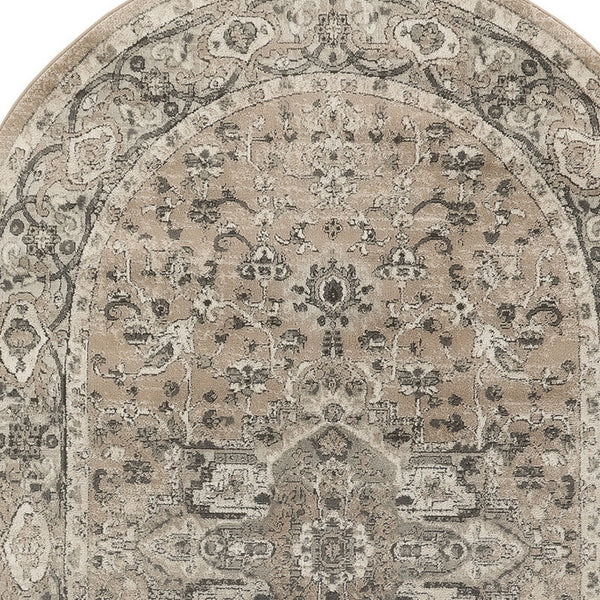 Homeroots 5' X 8' Beige And Gray Medallion Power Loom Distressed Area Rug  Polypropylene,Polyester 545141