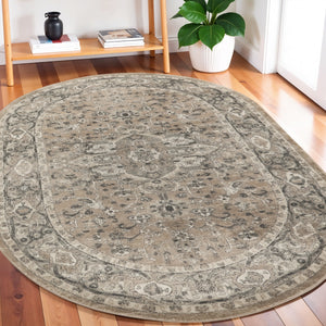 Homeroots 5' X 8' Beige And Gray Medallion Power Loom Distressed Area Rug  Polypropylene,Polyester 545141