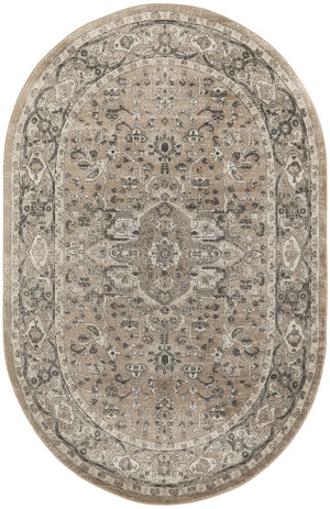 Homeroots 6' X 9' Beige And Gray Medallion Power Loom Distressed Area Rug  Polypropylene,Polyester 545142