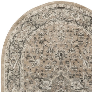 Homeroots 6' X 9' Beige And Gray Medallion Power Loom Distressed Area Rug  Polypropylene,Polyester 545142