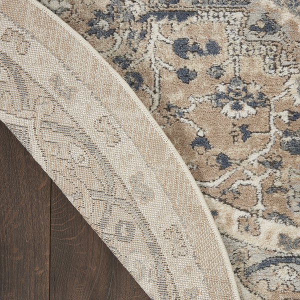 Homeroots 6' X 9' Beige And Gray Medallion Power Loom Distressed Area Rug  Polypropylene,Polyester 545142