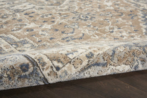 HomeRoots 8' Beige and Gray Medallion Area Rug – Distressed Geometric Design for Stylish Living Spaces 8' Square 545148