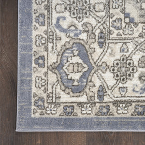 Homeroots 8' X 10' Blue And Ivory Medallion Power Loom Distressed Area Rug  Polypropylene,Polyester 545152