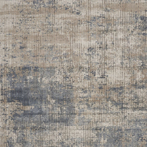 Homeroots 7' X 10' Beige And Blue Abstract Power Loom Distressed Area Rug  Polypropylene,Polyester 545154