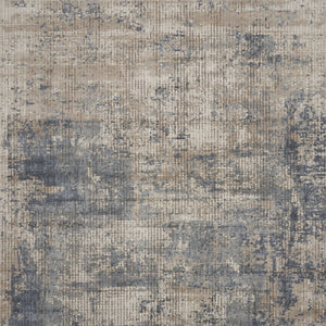 Homeroots 7' X 10' Beige And Blue Abstract Power Loom Distressed Area Rug  Polypropylene,Polyester 545154