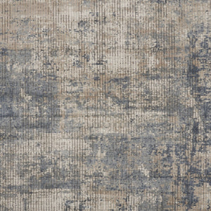 Homeroots 8' X 10' Beige And Blue Abstract Power Loom Distressed Area Rug  Polypropylene,Polyester 545155