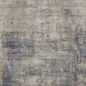 Homeroots 8' X 10' Beige And Blue Abstract Power Loom Distressed Area Rug  Polypropylene,Polyester 545155