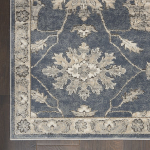 Homeroots 10' Runner Beige And Blue Floral Medallion Power Loom Runner Rug  Polypropylene,Polyester 545156